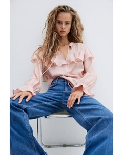 Блузка с воланами, розовый H&m