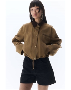 Короткая хлопковая куртка, бежевый H&m