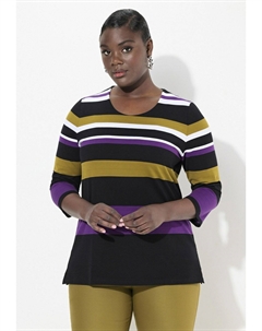 Топ с длинными рукавами STRIPED 3/4 SLEEVE TEE, красный Ulla popken