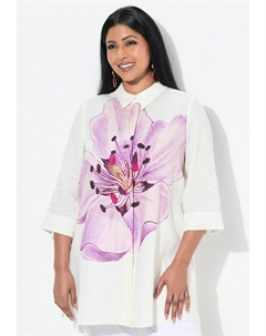 Блузка на пуговицах MOTIF LONG SLEEVE, лиловый Ulla popken