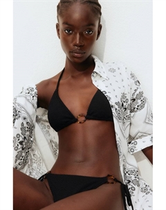 Блузка стойка с мятой отделкой, мультиколор H&m