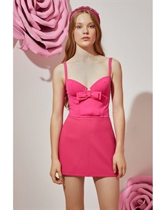 Укороченный топ с лентой, фуксия Koton