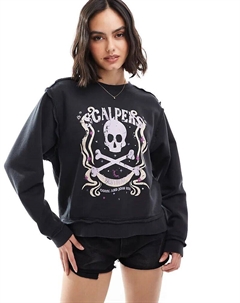 – Festival – Толстовка темно-серого цвета с принтом черепа Scalpers
