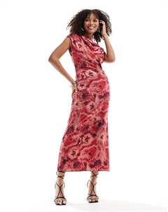 – Платье в стиле батик красного цвета Scalpers