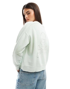 – Свитер цвета хаки с принтом черепа на спине Scalpers