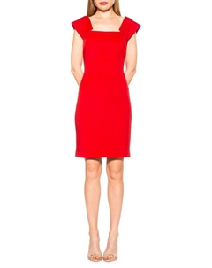Платье-футляр Lucinda с короткими рукавами, красный Alexia admor