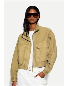 Куртка-бомбер PATCH POCKETS, хаки Bershka