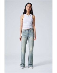 Джинсы Moon средней посадки с завышенной талией, голубой Weekday