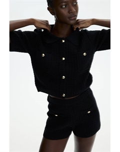 Трикотажные мини-шорты с жемчужным узором, черный H&m