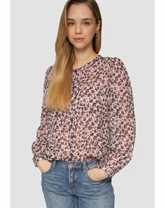 Блуза TRANSPARENTE MIT ALL-OVER, светло-розовый Qs