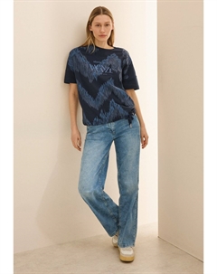 Футболка с принтом MIT WORDING, сине-зеленый Cecil