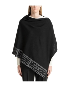 Простое пончо с логотипом, черный Moschino