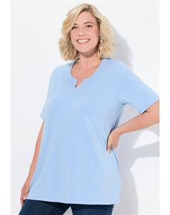 Базовая футболка AUSSCHNITT HALBARM, светло-голубой Ulla popken