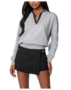 Свитер Rue с двойным воротником, серый Edikted