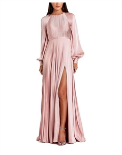 Платье реглан с высоким воротом и боковыми разрезами, розовый Mac duggal