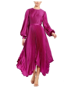 Платье-платок с длинными рукавами и складками, розовый Mac duggal