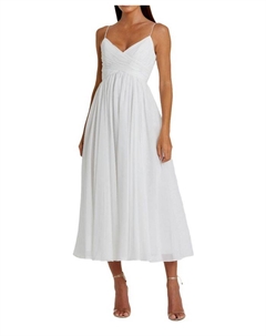 Платье миди без рукавов с имитацией запаха, белый Mac duggal