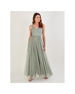 Платье макси с украшением Autumn, зеленый Monsoon