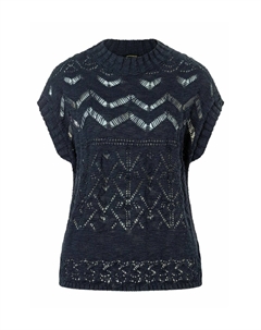 Джемпер AJOUR PULLOVER, темно-синий More&more