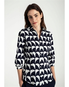 Блузка на пуговицах PRINT , темно-синий More&more