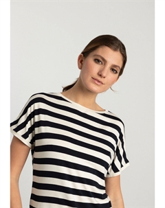 Футболка с принтом STRIPED, темно-синий More&more