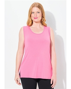 Топ GROSSE GRÖSSEN TANK BREITE TRÄGER RUNDHALS SEITENSCHLITZE -QUALITÄT , розовый Ulla popken