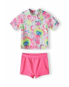 Купальный костюм SHORT SLEEVE SET, неоново-розовый Minoti