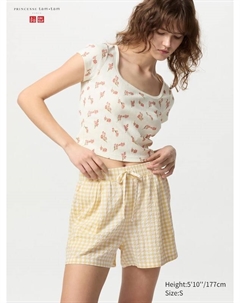 Шорты из ткани сирсакер (в клетку), бежевый Uniqlo