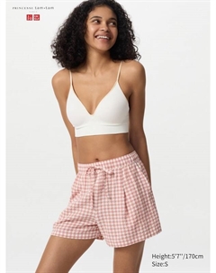 Шорты из ткани сирсакер (в клетку), розовый Uniqlo