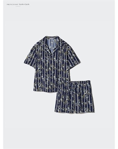 Пижама (с принтом), синий Uniqlo