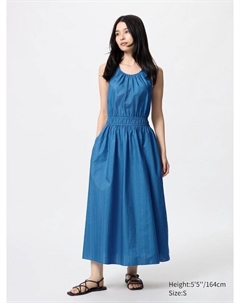 Платье с халтер-воротником (без рукавов), синий Uniqlo