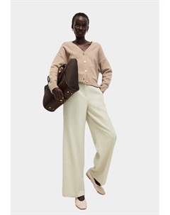 Брюки CREPE TAB DETAIL WIDE LEG, белый Marks & spencer