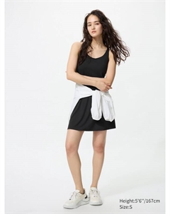 Мягкое мини-платье-бра Airism (без рукавов), черный Uniqlo