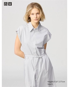 Платье-Рубашка (без рукавов), серый Uniqlo