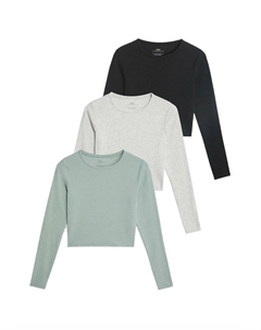 Футболка с длинным рукавом 3PK RICH, зеленый Marks & spencer