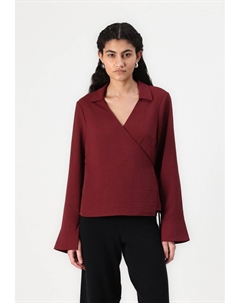 Блуза ONLMETTE WRAP SHIRT , винно-красный Only