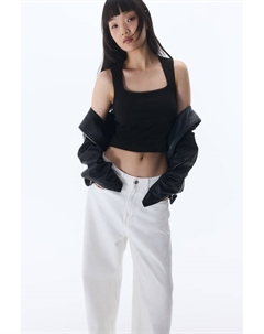 Майка с отделкой пико, черный H&m