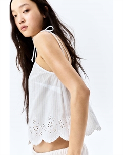 Вышитый топ с завязками, мультиколор H&m