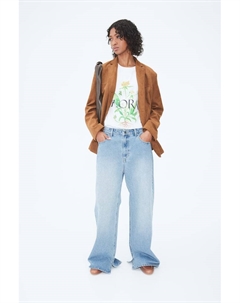 Широкие джинсы, синий H&m