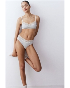 2 пары хлопковых стрингов, серый H&m