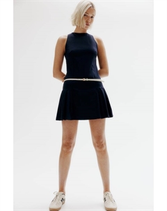 Платье из твила со складками, синий H&m