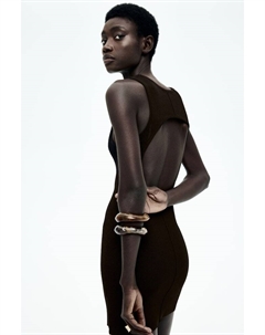 Платье с вырезом сзади, коричневый H&m