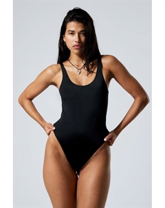 Купальник с глубокой спиной и круглым вырезом, черный Weekday