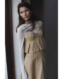 Майка со складками, бежевый H&m