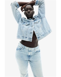 Прямые высокие джинсы, синий H&m