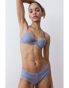 Бюстгальтер деми-пуш-ап из хлопка, синий H&m