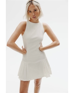 Платье из твила со складками, белый H&m