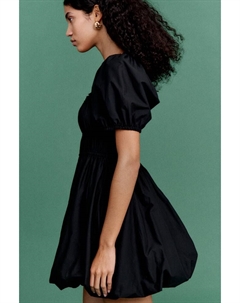 Платье из хлопка с подолом-фонариком, черный H&m