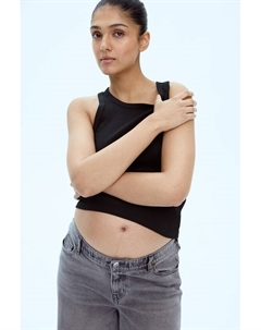 Майка Mom в рубчик, черный H&m