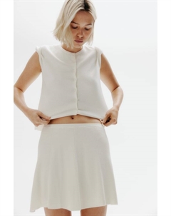 Расклешенная юбка из тонкого трикотажа, бежевый H&m